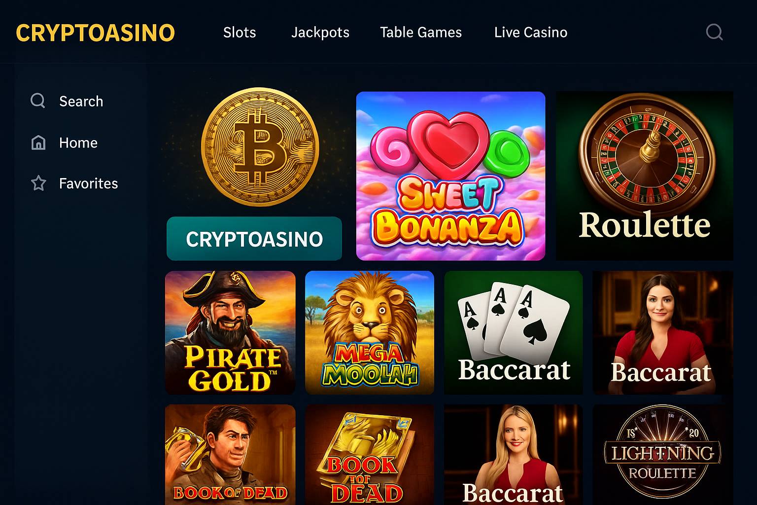Jogos de cassino online CRYPTOASINO